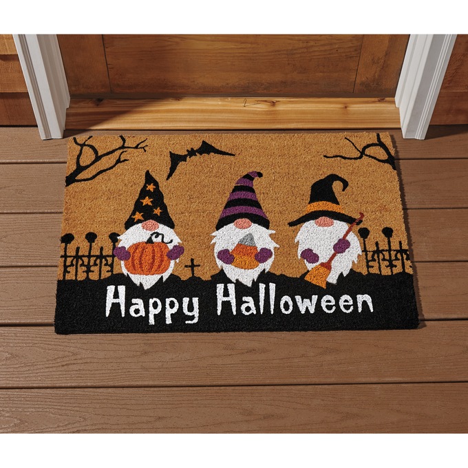 Glow In Dark Halloween Gnomes Indoor/outdoor Coir Mat - 20" X 30", , large
