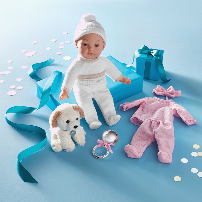 Doll & Puppy Play Set, White, large