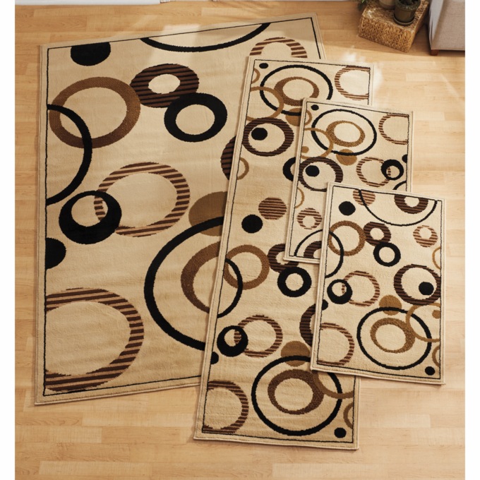 Geo Rings Rug Set, , large
