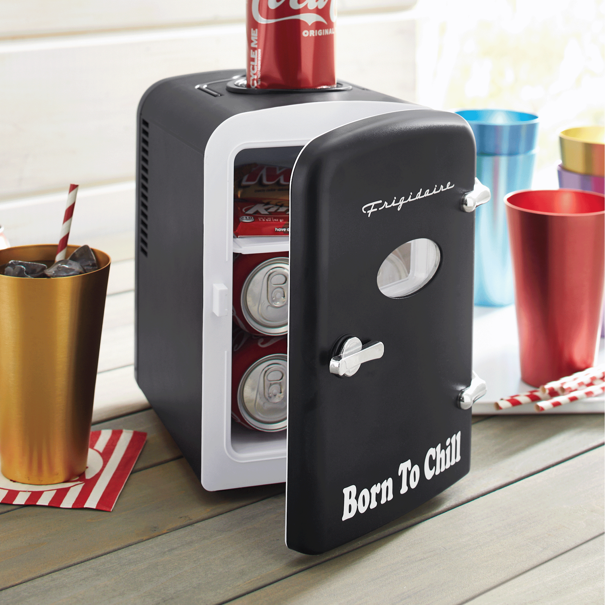 Frigidaire Personalized Mini Fridge with Can Holder, , large