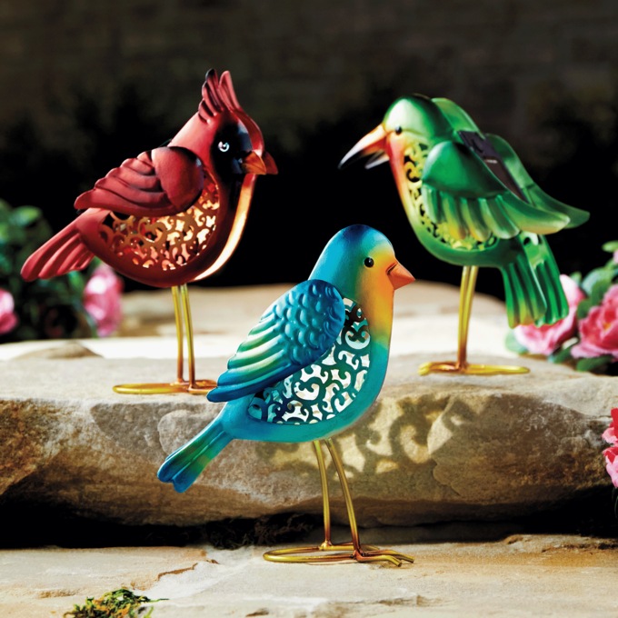 Set of 3 Solar Birds, , large