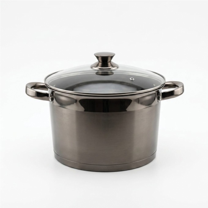 Ginny's 14-Piece Stainless Steel Cookware Set, Stainless Steel, large