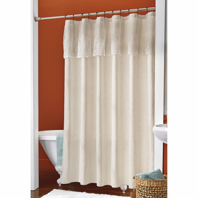 Maria Lace Shower Curtain, , large