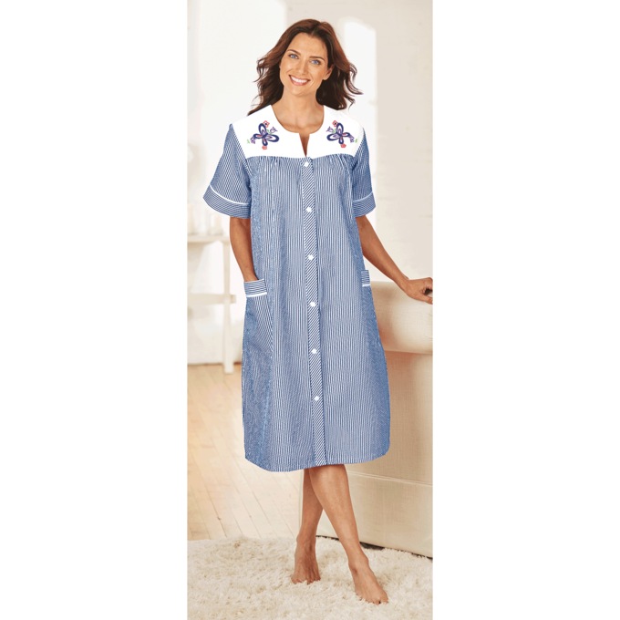 Duster With Embroidered Yoke, , large