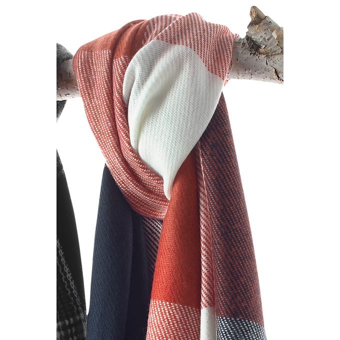 Classic Checkered Scarf, Red, large
