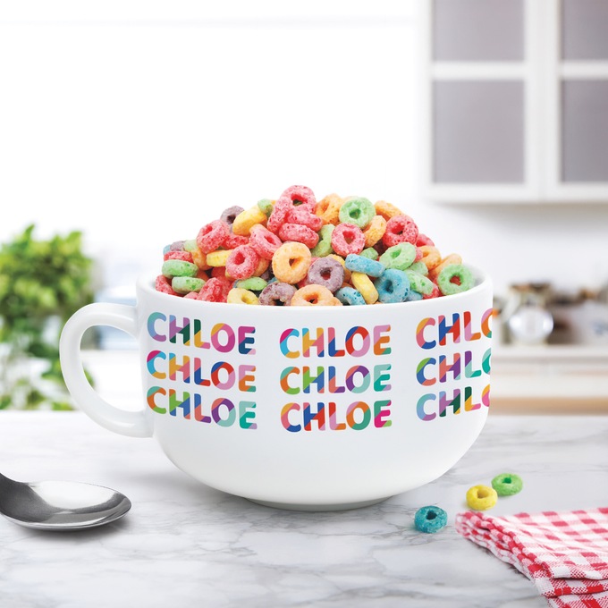 Colorful Name Pattern Personalized Ice Cream Bowl, , large