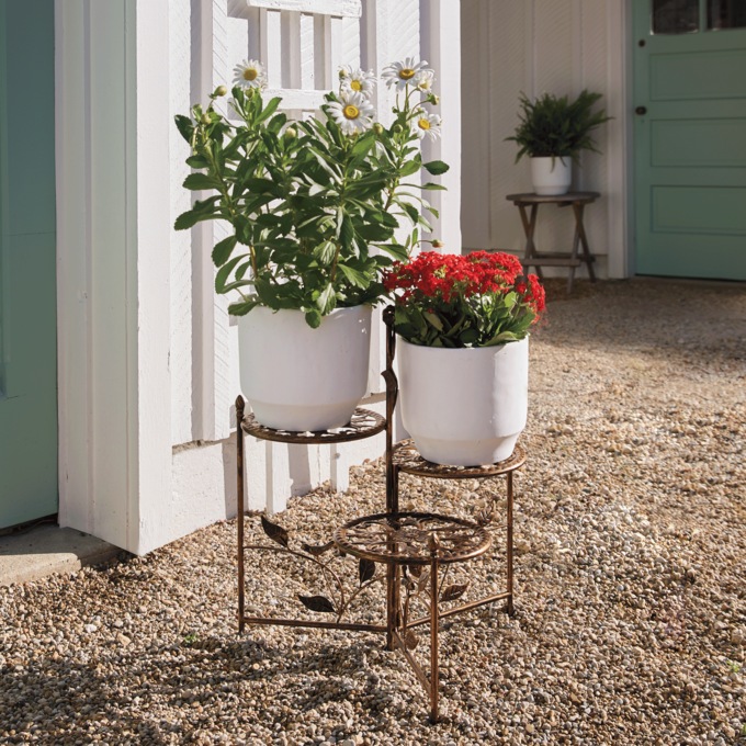 3-Tier Bird & Leaf Plant Stand, , large