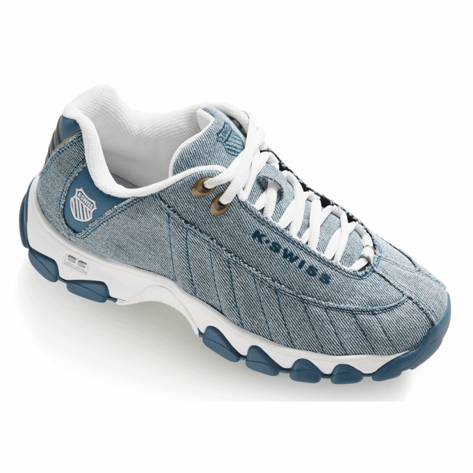 K-Swiss Women's ST329 Cross Training Shoe, Star White Legion Blue Denim White Silver, large