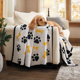 Dog Paws and Bones Throw, , large