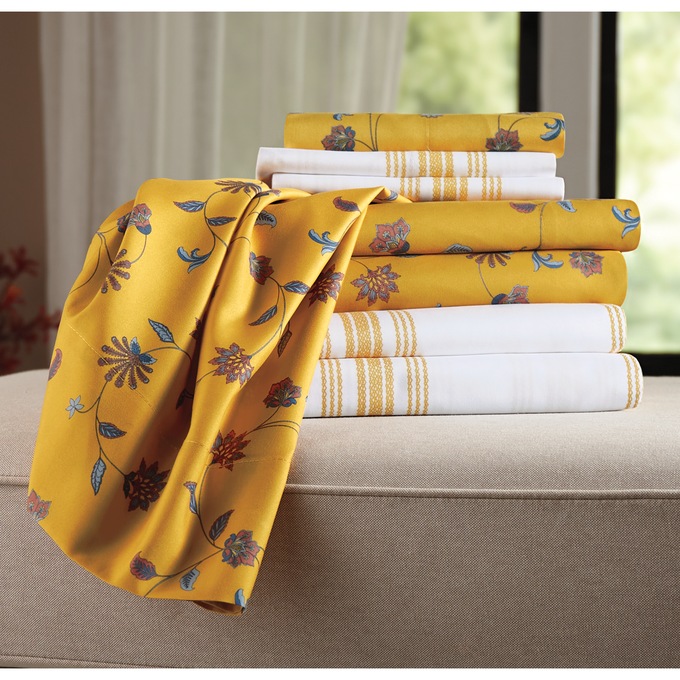 Jacobean Print 2-Pack Microfiber Sheet Set, , large