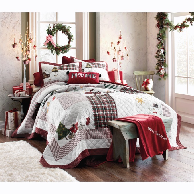 Holiday Sherpa Patch Sham, , large