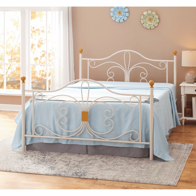 Arabella Queen-Sized Scrolled Metal Bed, , large