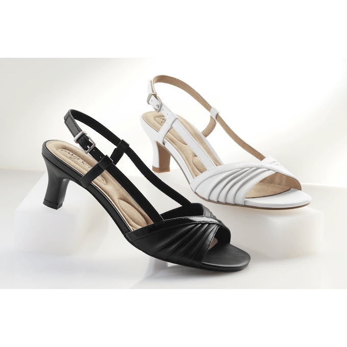 Easy Street Faux-Patent Delite Slingback with 2" Heel, , large