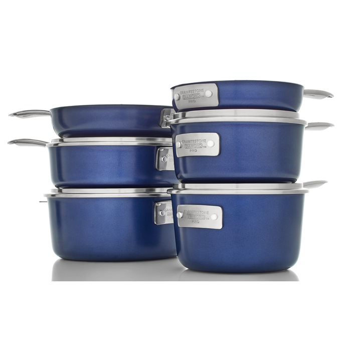 Granitestone Blue 15-Piece Stackmaster Cookware Set, , large