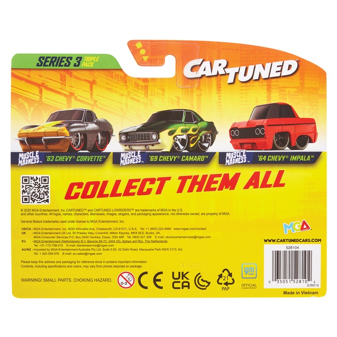 Car Tuned Series 3 Muscle Madness 3-Pack Chevrolet Cars, , large