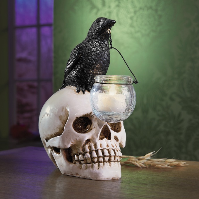 Skull with Raven and Lit Lantern, , large