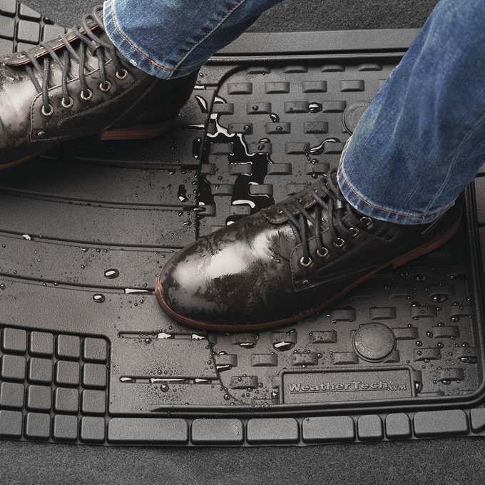 WeatherTech 4-Piece Trim-to-Fit Car Floor Mats, All-Weather, Black, large