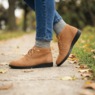 Audrey Lace-Up Faux-Suede Bootie, , large