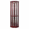 Lit Corner Curio Cabinet, Cherry, large