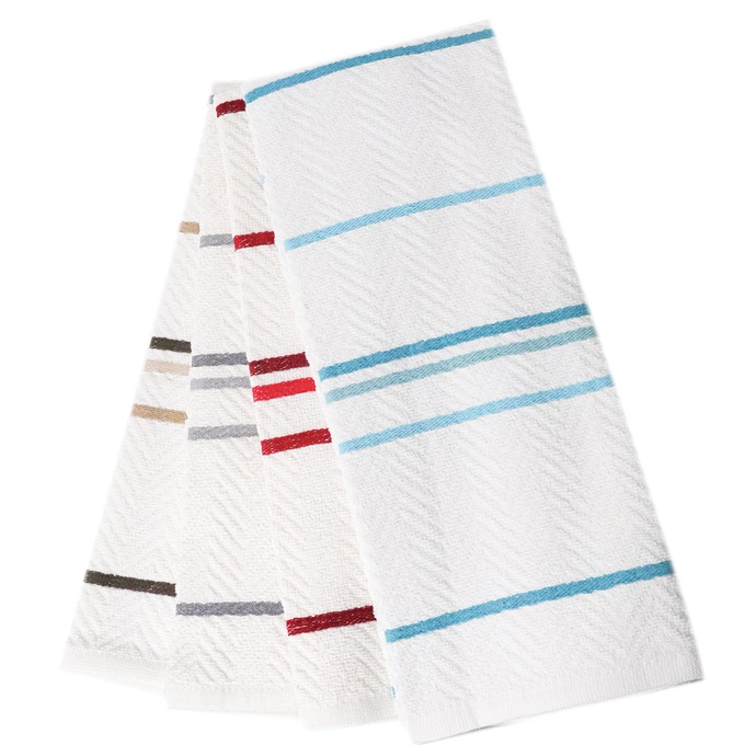 8-Piece Assorted Stripe and Solid Kitchen Towel Set, , large