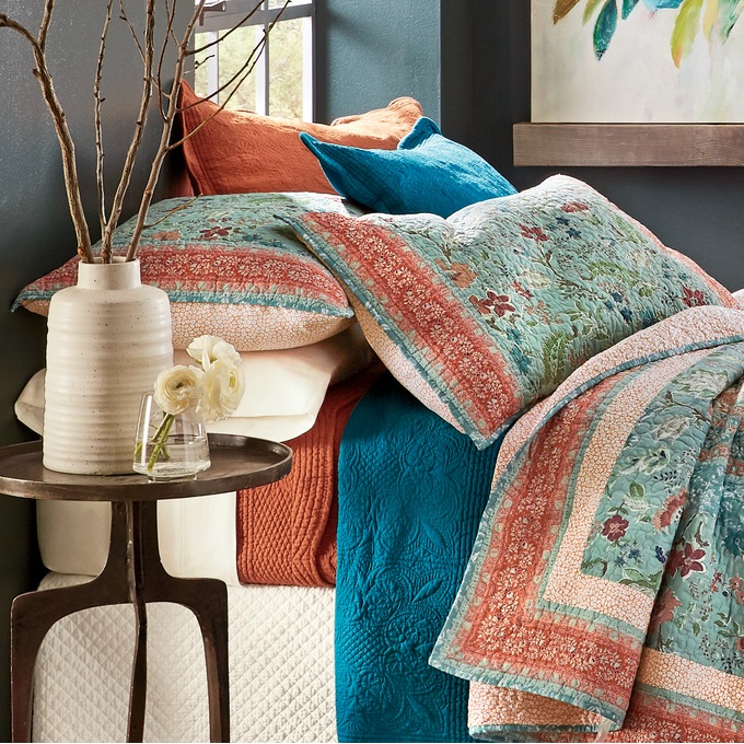 Anita Quilted Floral Sham, , large