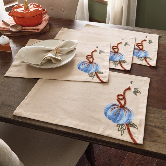 Set of 4 Autumn Placemats, Multi, large