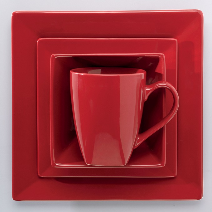 4-Piece Solid Square Place Setting, , large