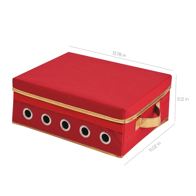 Simplify Gift Wrapping and Ribbon Storage Box, Red, large