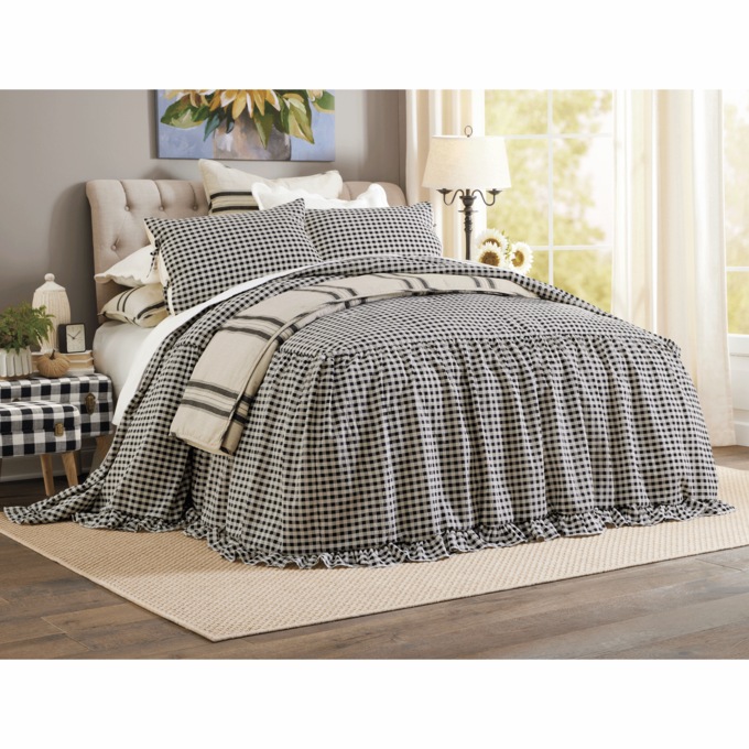 Gingham 3-pc. Bedspread Set, , large
