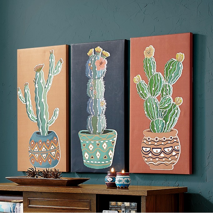 3 Piece Potted Cacti Wall Art Set Ginny S