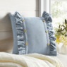 Faux-Denim Accent Pillow, Blue, large