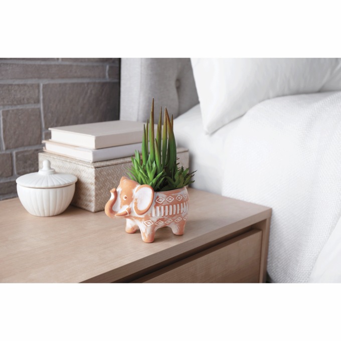 Faux Succulents in Elephant Pot, , large