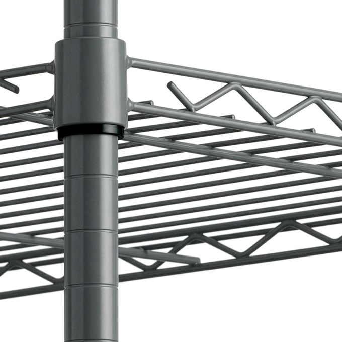 Wide 5-Tier Rolling Metal Wire Storage Rack with Wheels, , large
