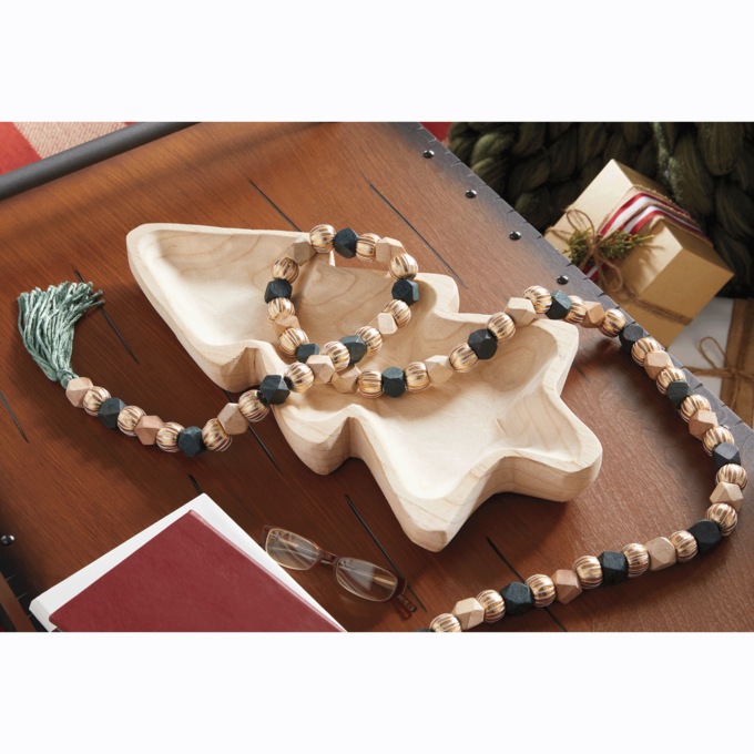 Wool Felt and Wood Beaded Garland, , large