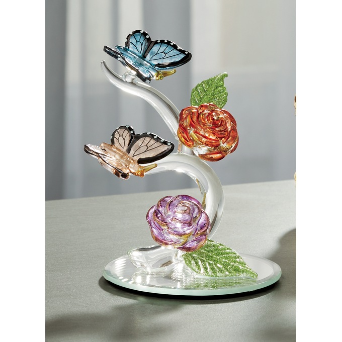 Glass Butterflies and Flowers, , large