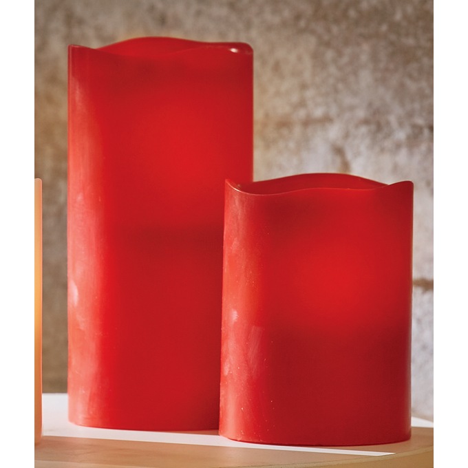 Set of 2 LED Pillar Candles, , large