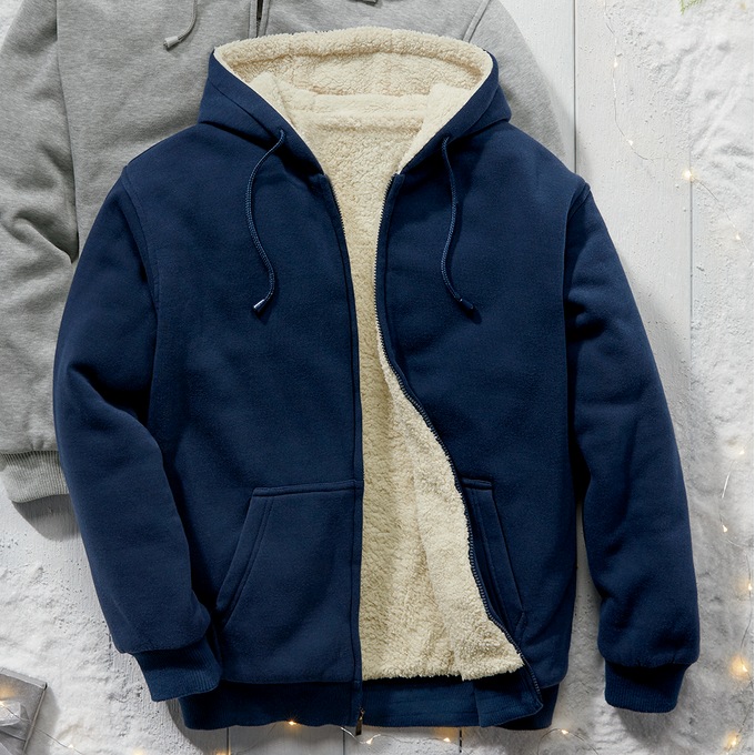 Fleece-Lined Hoodie, , large