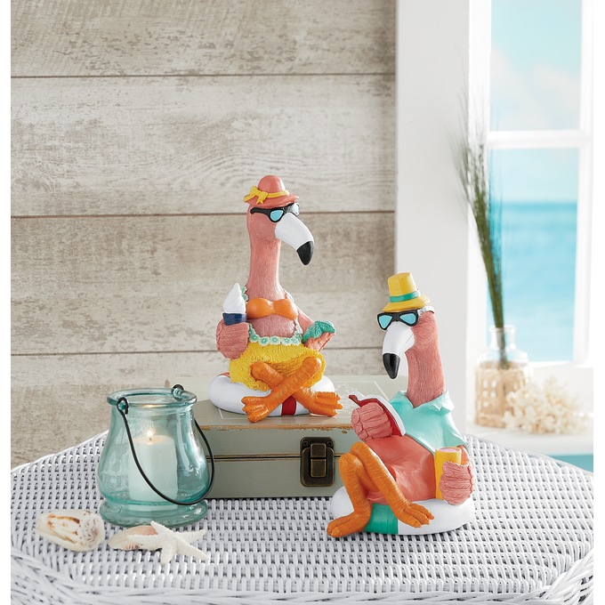 Lounging Flamingo Figurine, , large