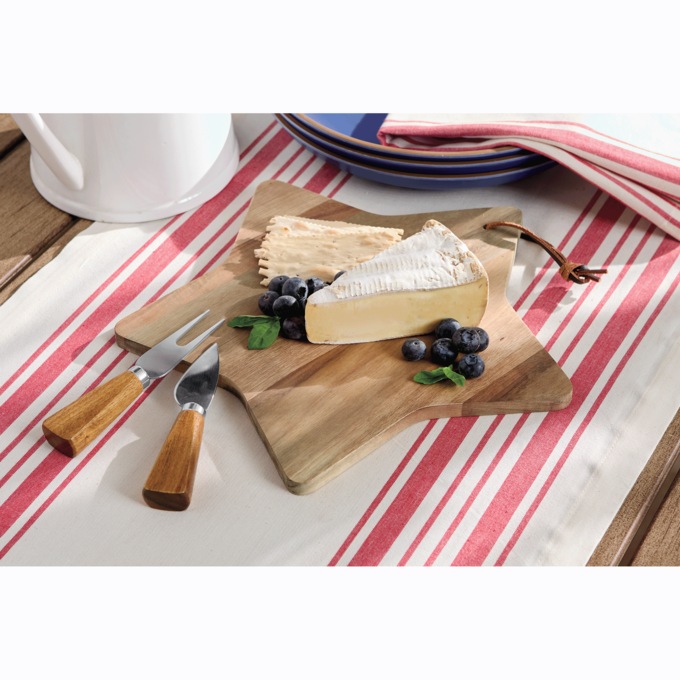 3-Piece Wooden Star-Shaped Cheese Board Set, , large