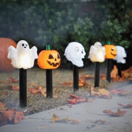Set of 6 Solar Halloween Stakes, , large