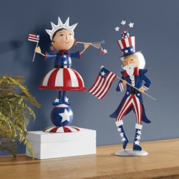 Lady Liberty or Jolly Uncle Sam Figurine, , large