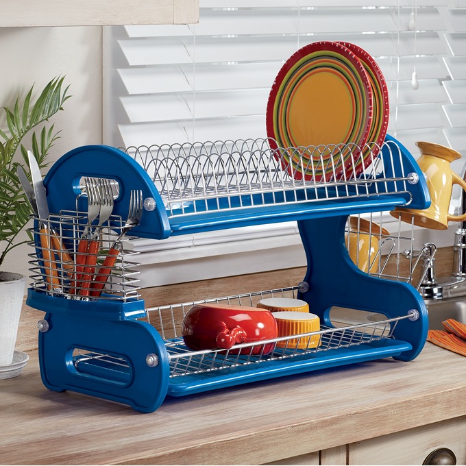 2-Tier Dish Drying Rack with Drainboard - On Sale - Bed Bath & Beyond -  37477747