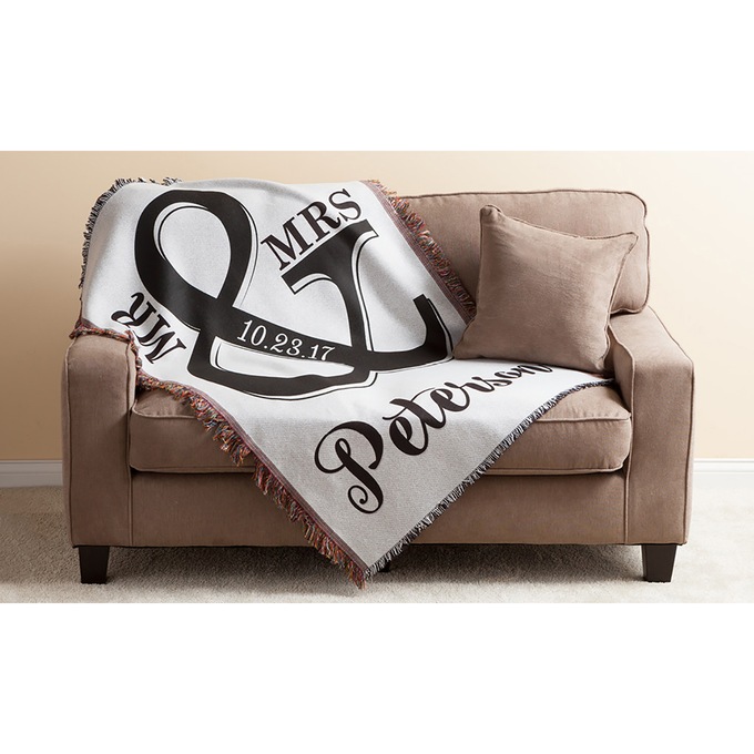 Personalized Mr. and Mrs. Throw, , large