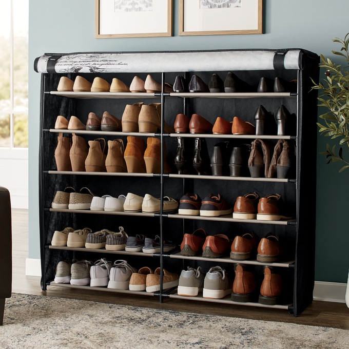 Double layer shop shoe rack