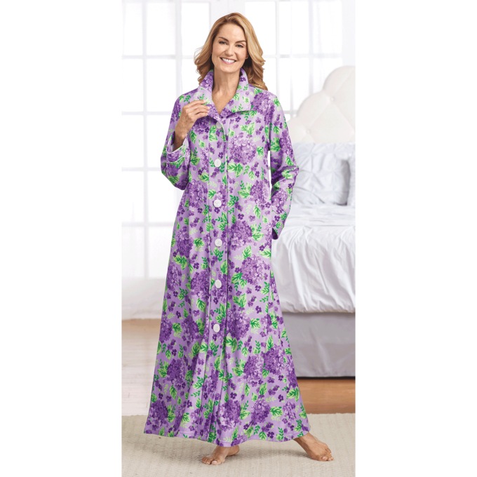 Ribbed Fleece Robe, , large