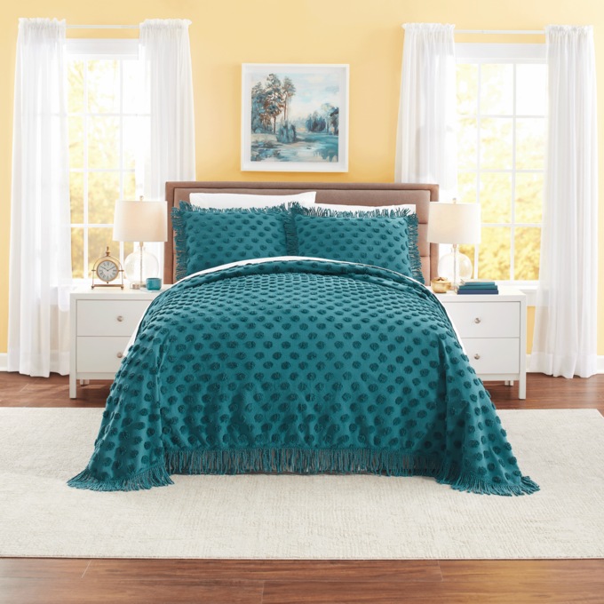 Color Connection Autumn Chenille Dot Bedspread, , large