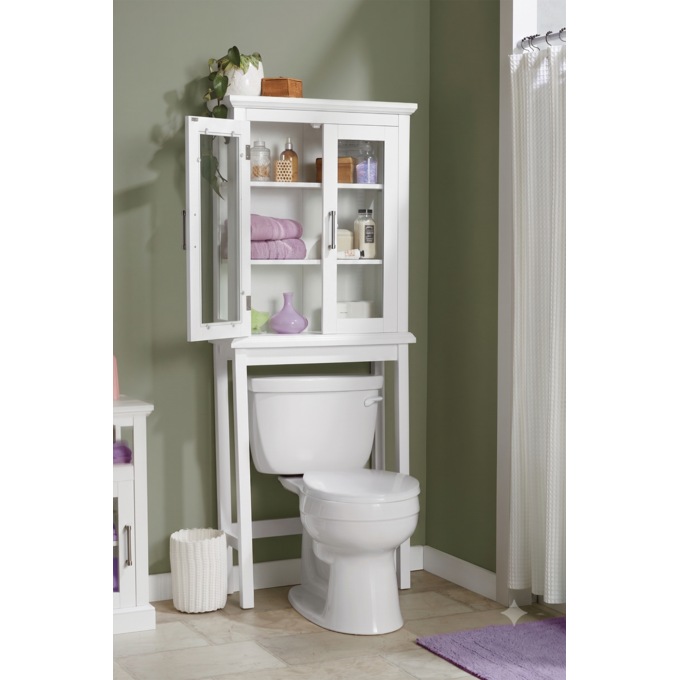 Tupelo Over-the-Toilet Space Saver, White, large