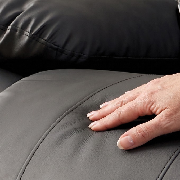 Overstuffed Recliner with Massage, Black, large