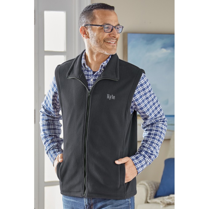 Men's Personalized Fleece Vest, , large