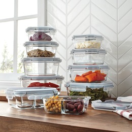 20-Piece Glass Food Storage Container Set, , large